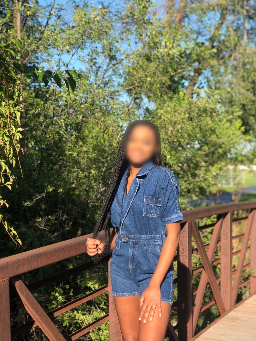 Medium Wash Denim Romper